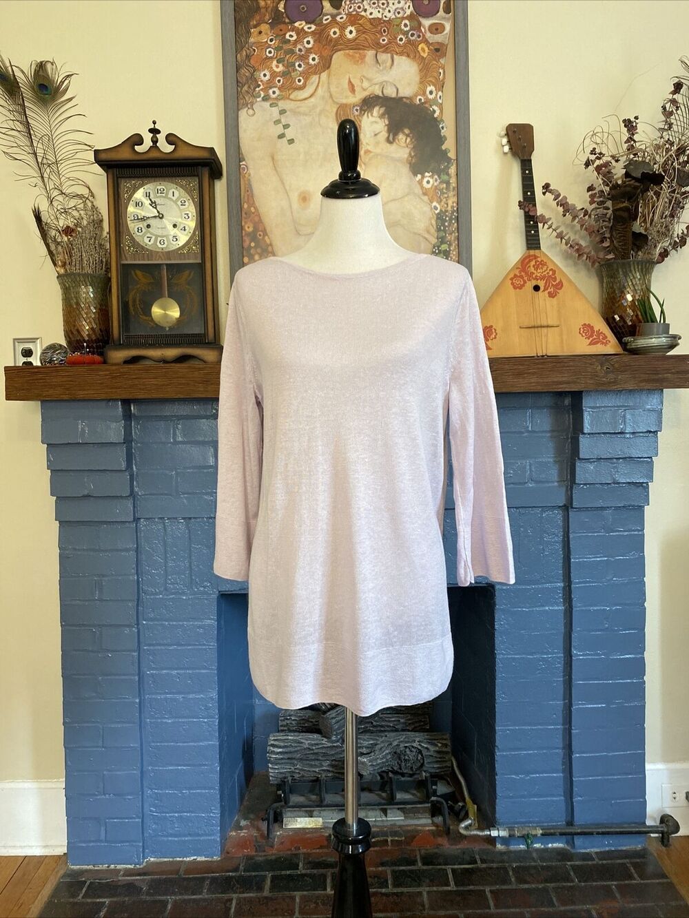 J Jill M Linen Cotton Blend Lilac Sweater Lightweight Knit Modal Popover